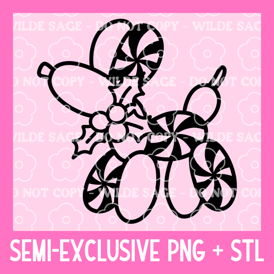 Peppermint Dog Freshie PNG and STL