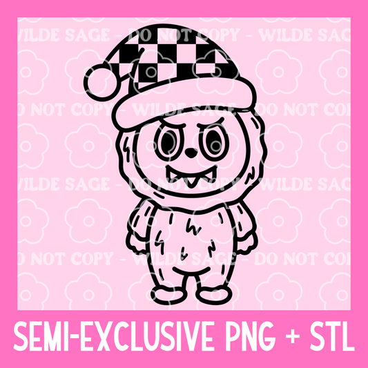 Santa Labubu Freshie PNG and STL