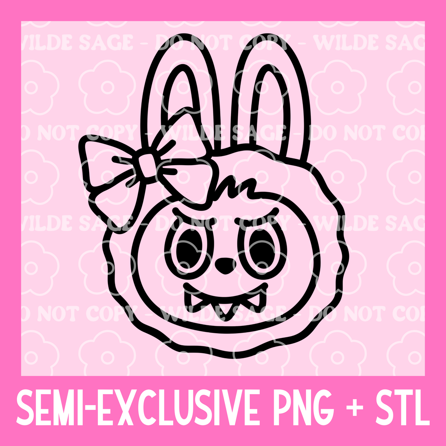 Labubu Bow Freshie PNG and STL