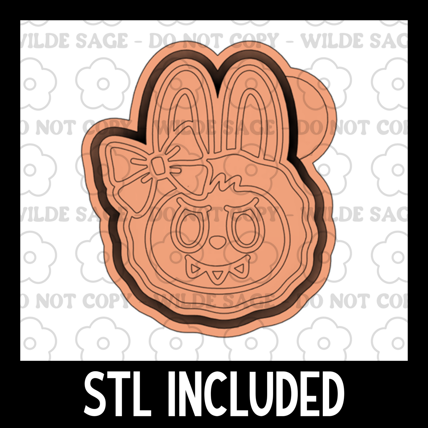 Labubu Bow Freshie PNG and STL