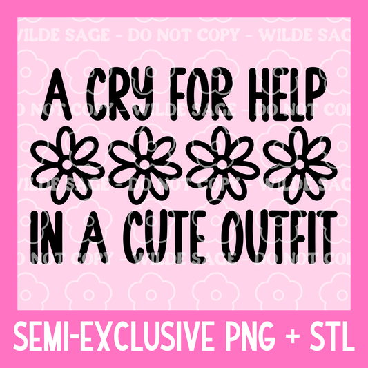 Cry For Help Freshie PNG and STL