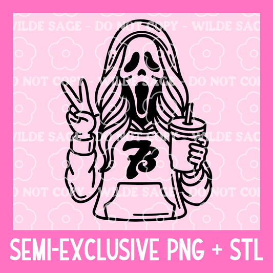 7B Ghost Face Freshie PNG and STL