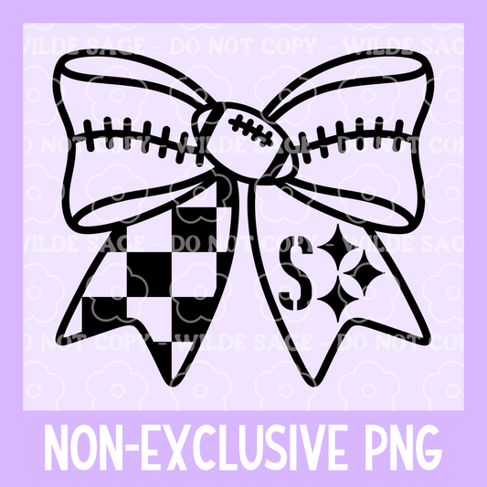 Steelers Football Bow PNG