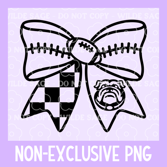 Bulldogs Football Bow PNG