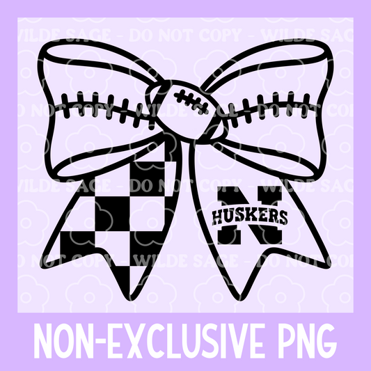 Cornhuskers Football Bow PNG