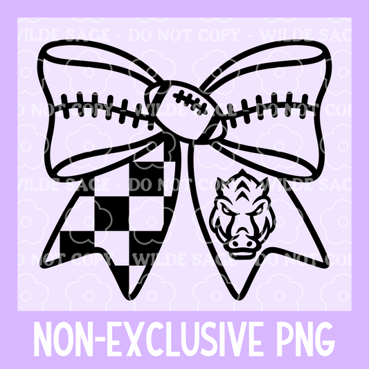 Razorbacks Football Bow PNG