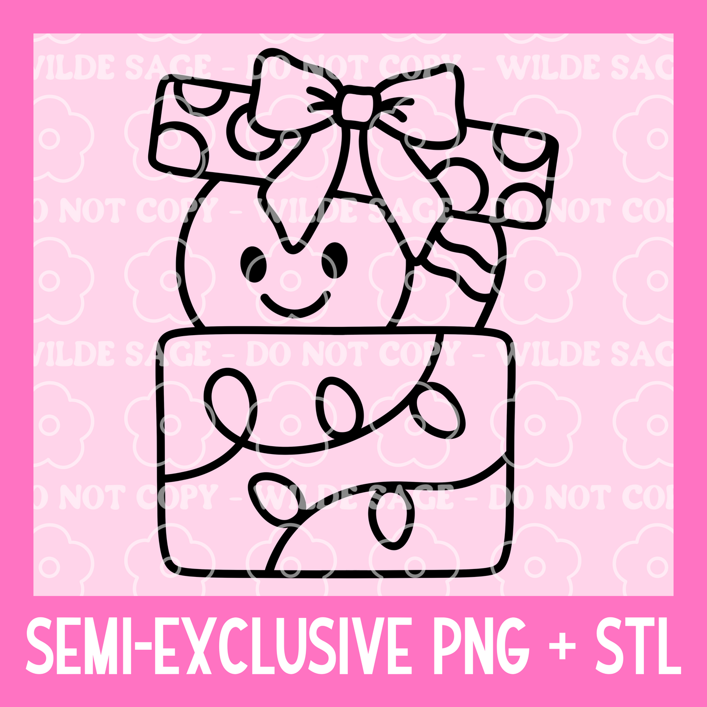 Gingerbread Present Freshie PNG and STL