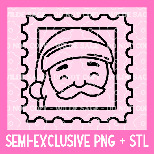 Santa Stamp Freshie PNG and STL
