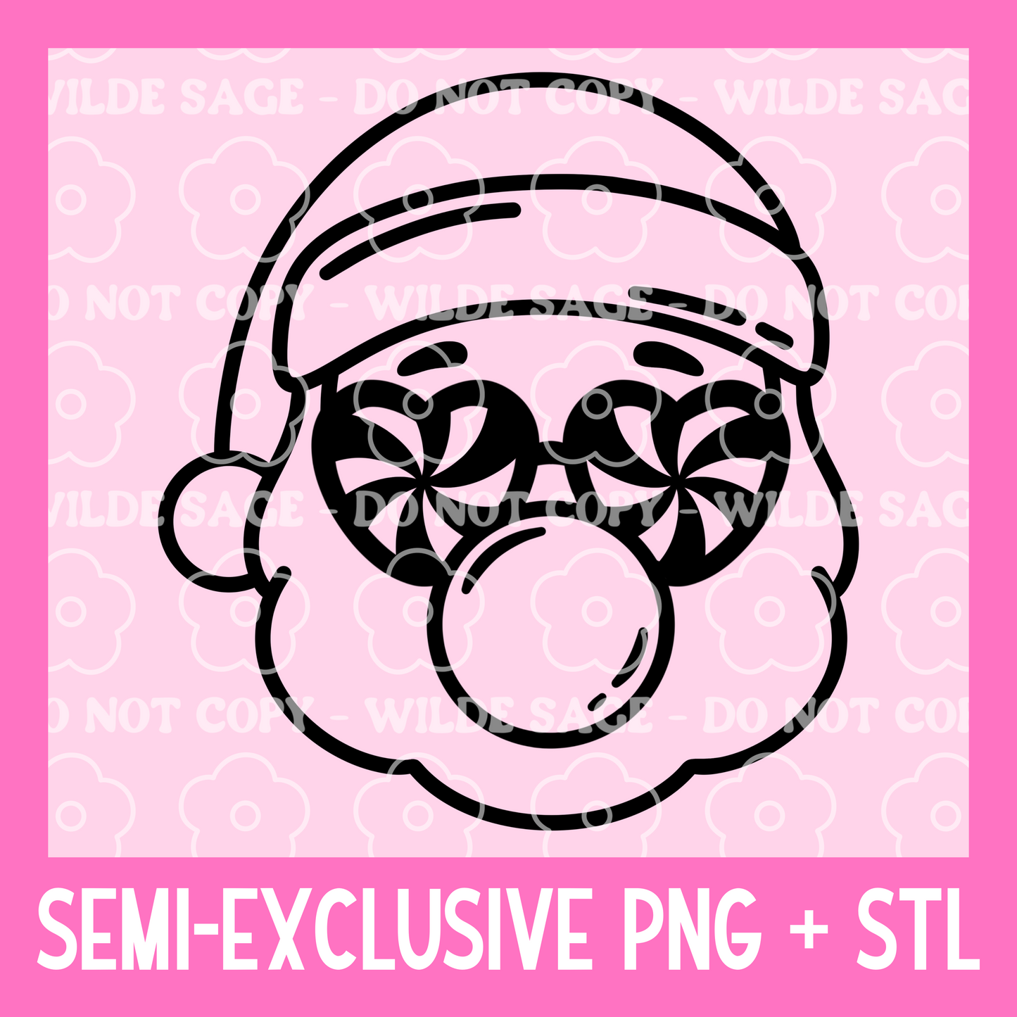 Groovy Santa Freshie PNG and STL