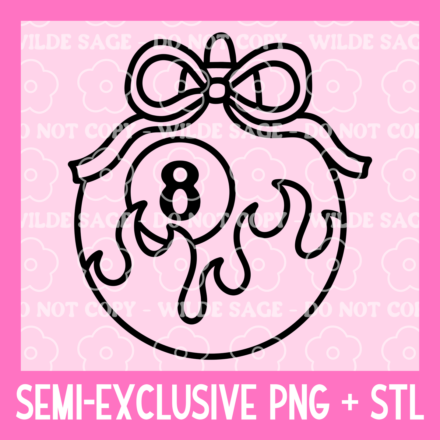 8Ball Ornament Freshie PNG and STL