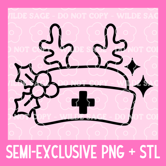 Christmas Nurse Freshie PNG and STL