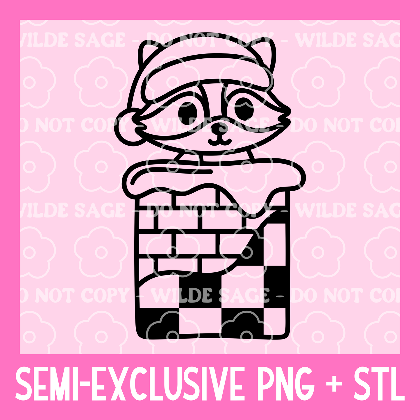Raccoon Chimney Freshie PNG and STL