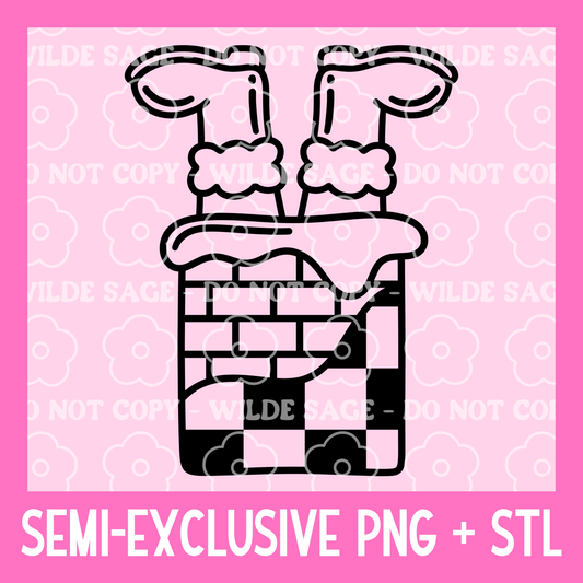 Santa Chimney Freshie PNG and STL