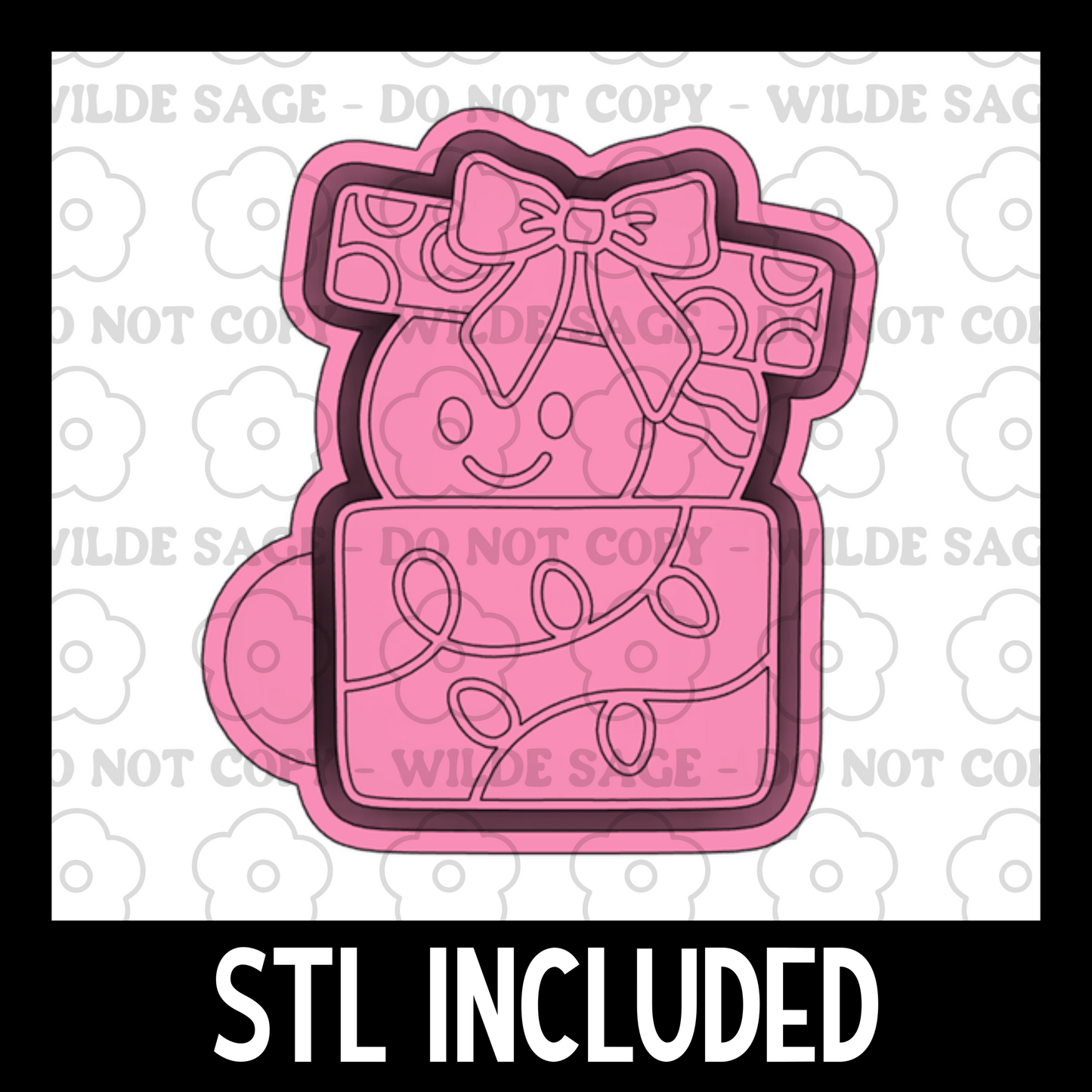 Gingerbread Present Freshie PNG and STL