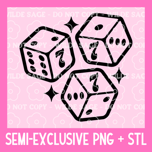 Lucky Dice Freshie PNG and STL