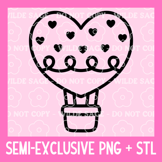 Heart Balloon Freshie PNG and STL
