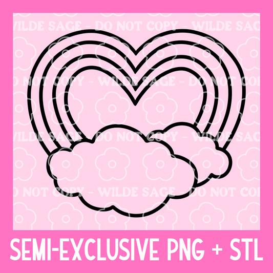 Heart Rainbow Freshie PNG and STL