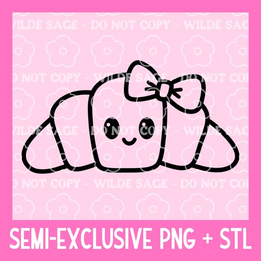 Croissant Freshie PNG and STL
