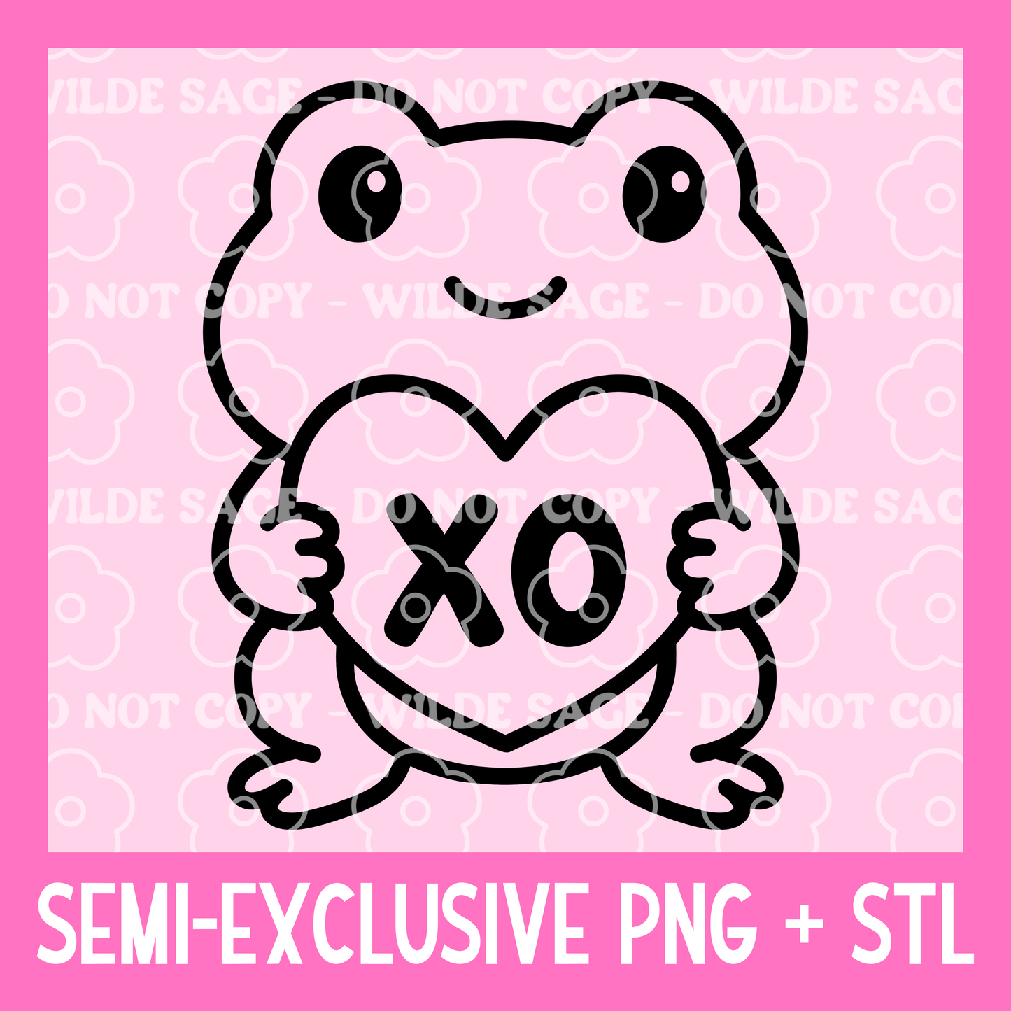 XO Frog PNG and STL