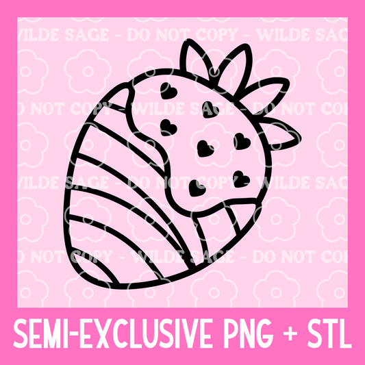 Dipped Strawberry PNG and STL