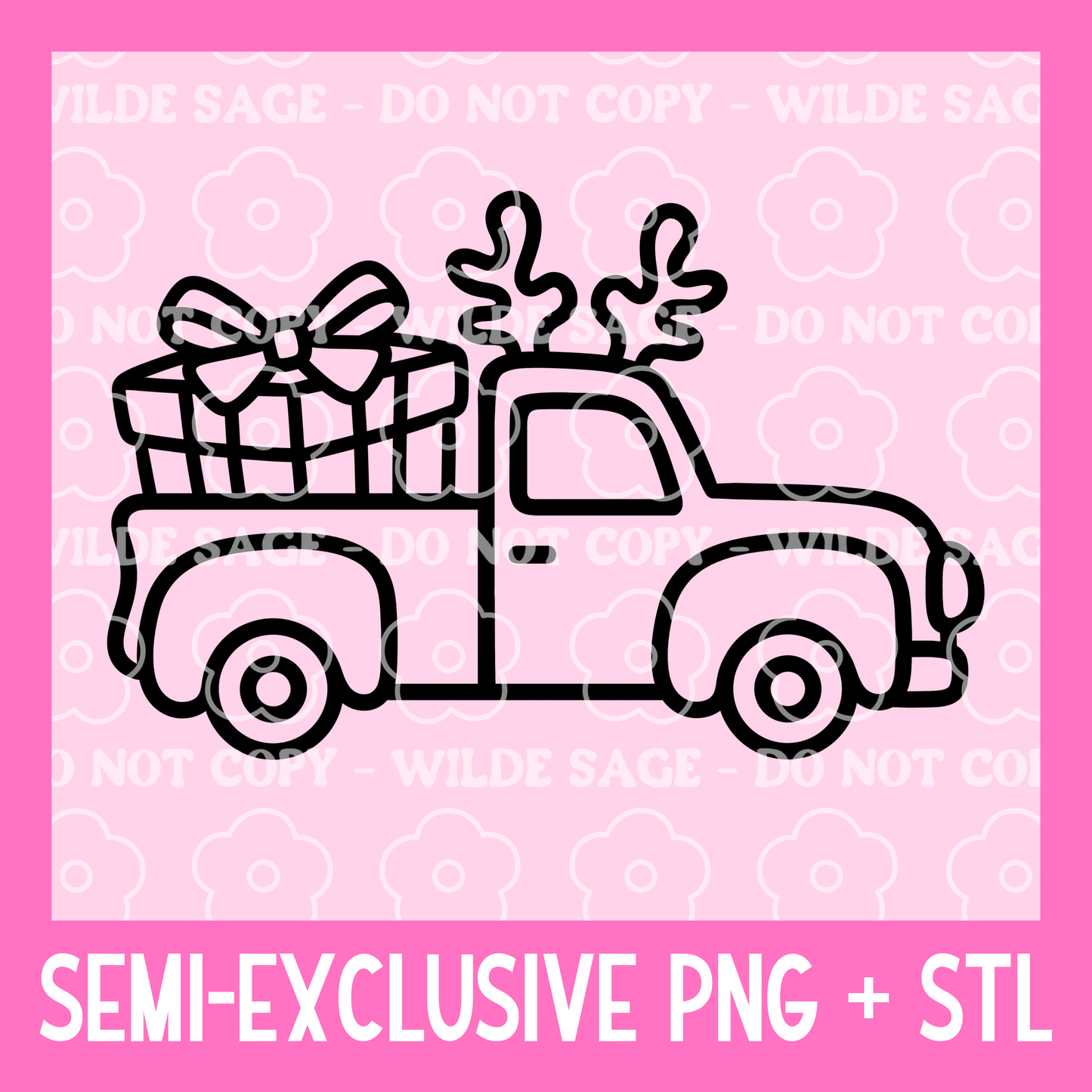 Gift Truck PNG and STL