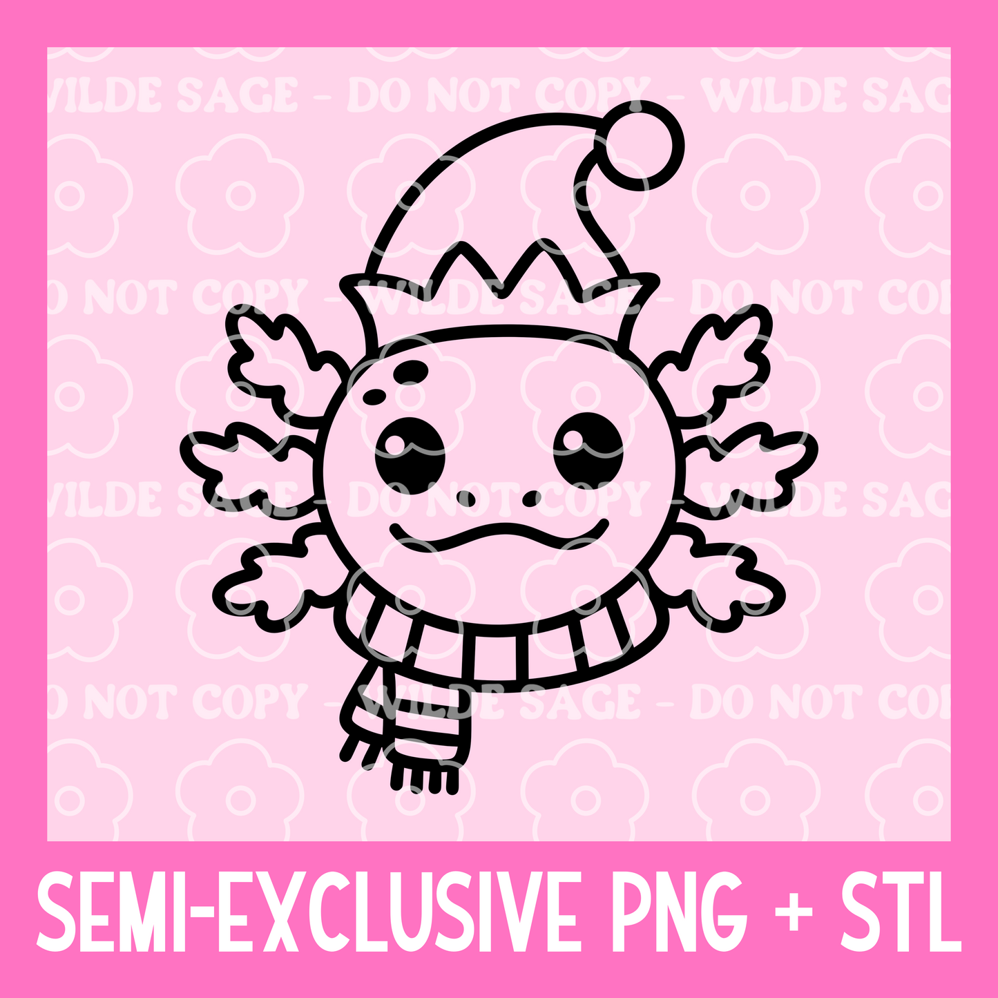 Axolotl Elf PNG and STL