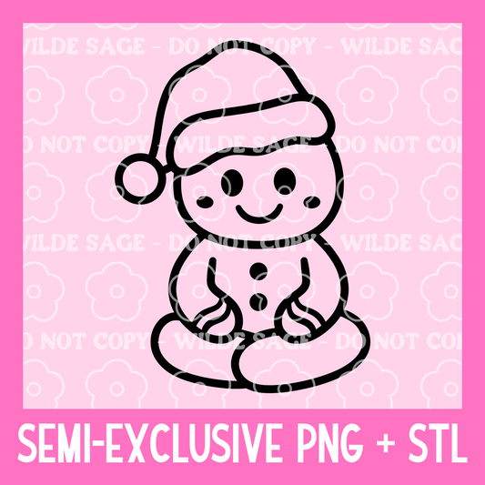 Gingerbread Santa PNG and STL
