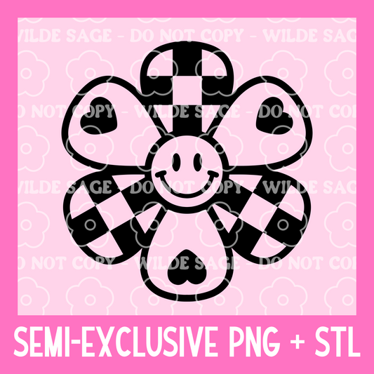 Smile Flower PNG and STL