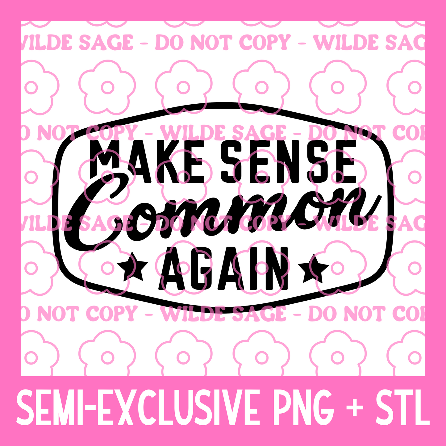 Common Sense PNG and STL