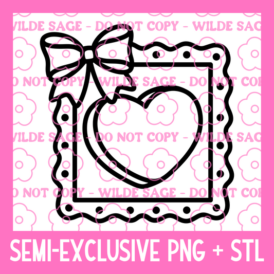 Heart Frame PNG and STL