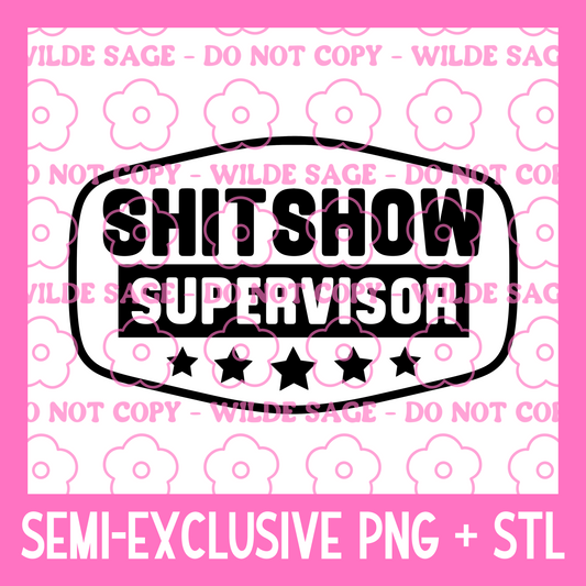 Shit Show Patch PNG and STL