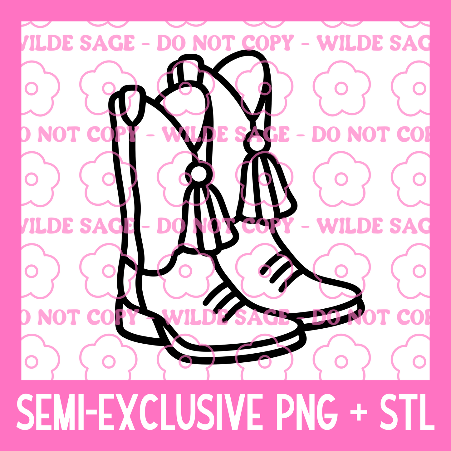 Tassel Mardi Gras Boots PNG and STL