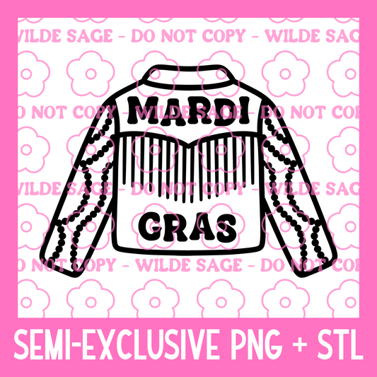 Mardi Gras Jacket PNG and STL