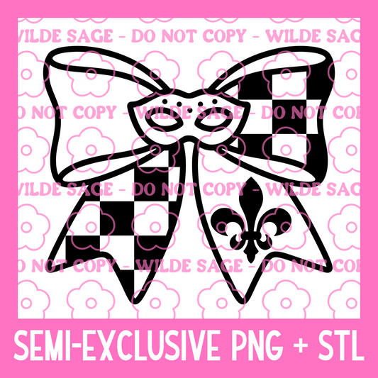 Mardi Gras Bow PNG and STL