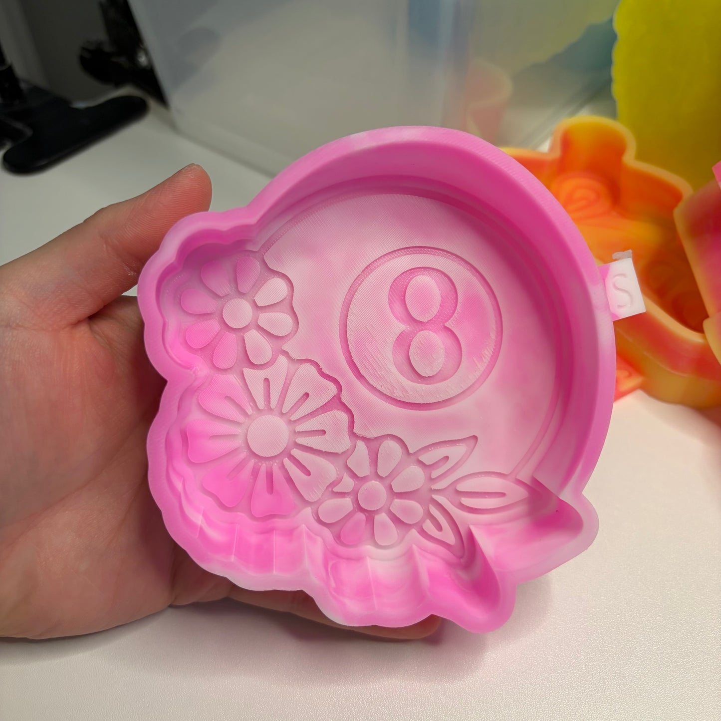 8 ball with flowers - please read description