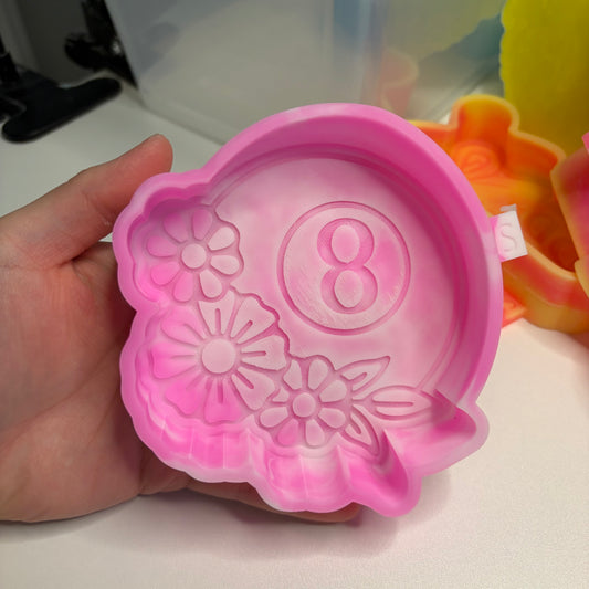 8 ball with flowers - please read description