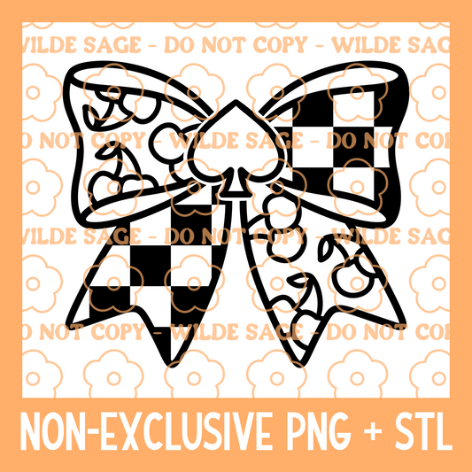 Cherry Spade Bow PNG & STL