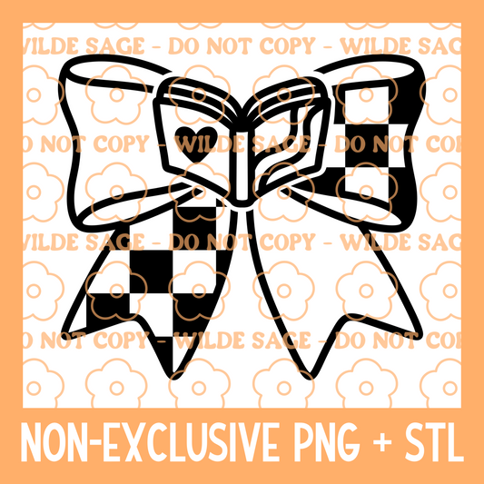 Bookish Bow PNG & STL