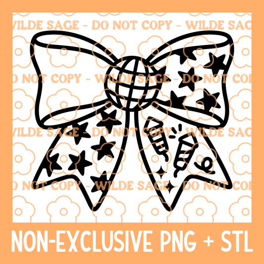 New Years Bow PNG & STL