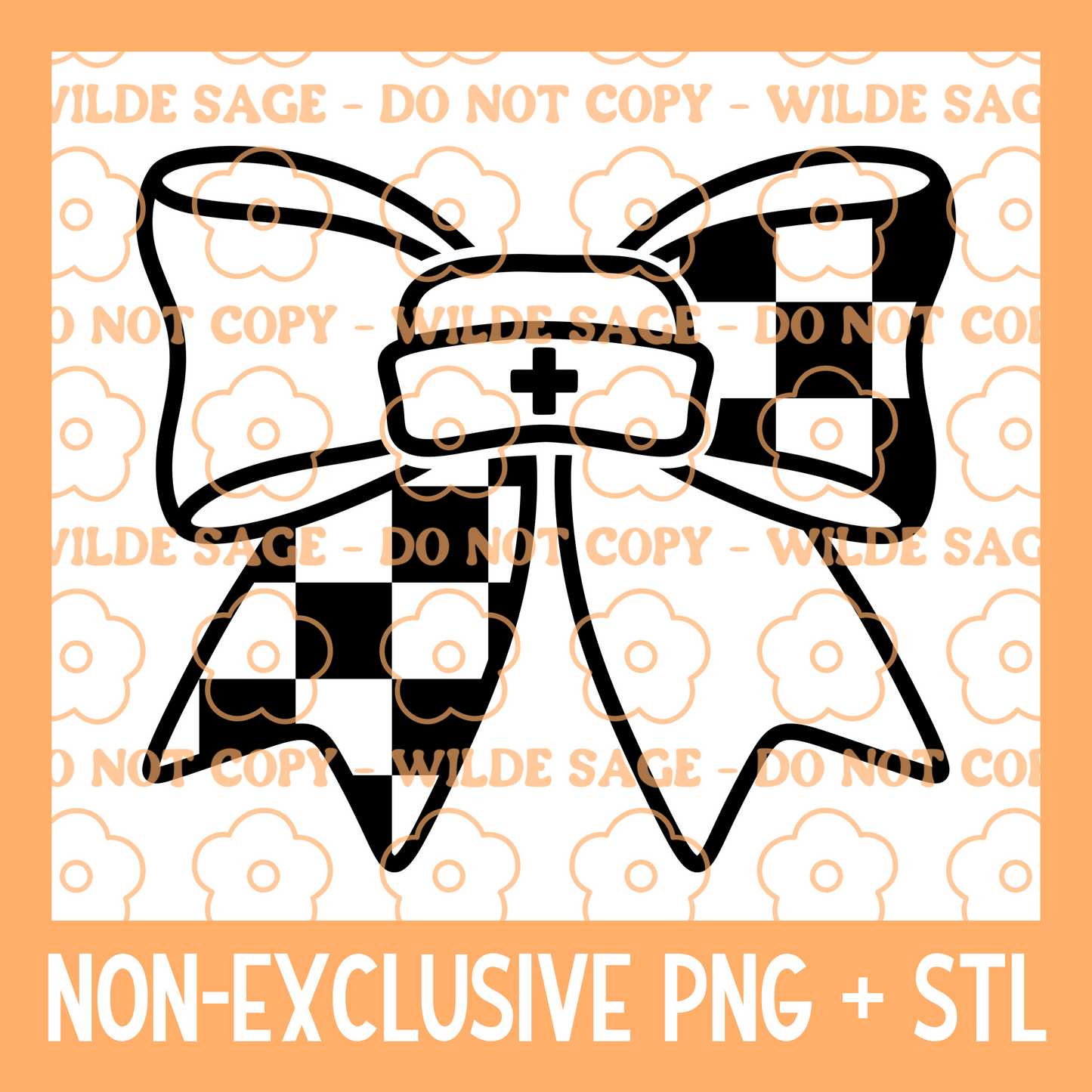 Nurse Hat Bow PNG & STL