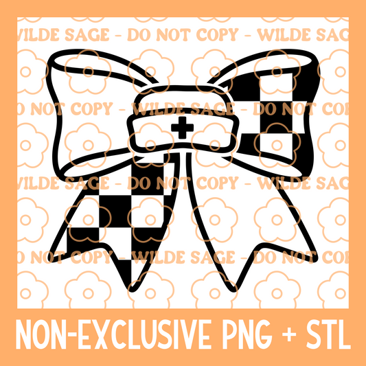 Nurse Hat Bow PNG & STL