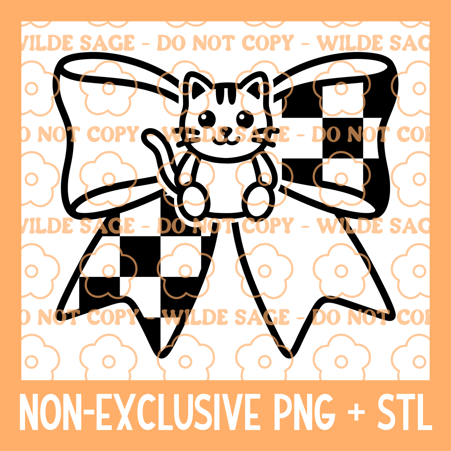 Cat Bow PNG & STL