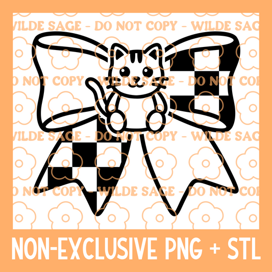 Cat Bow PNG & STL