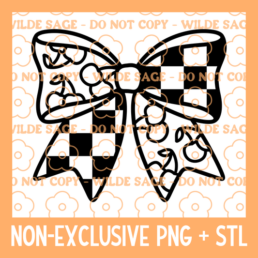 Cherry Bow PNG & STL
