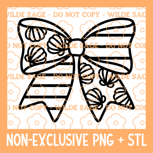 Seashell Bow PNG & STL