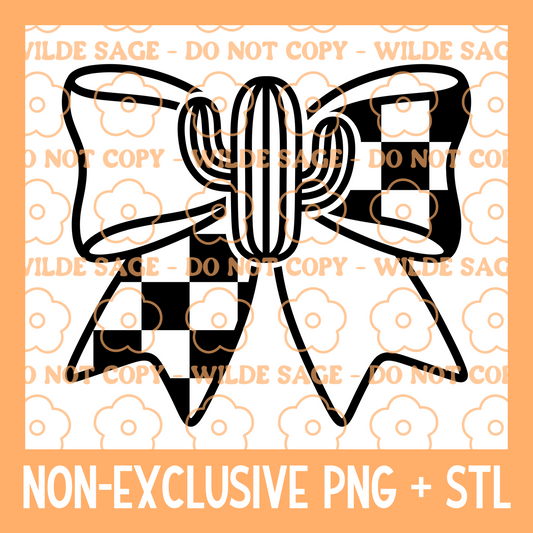 Cactus Bow PNG & STL