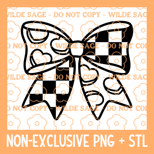 Valentines Convo Heart Bow PNG & STL