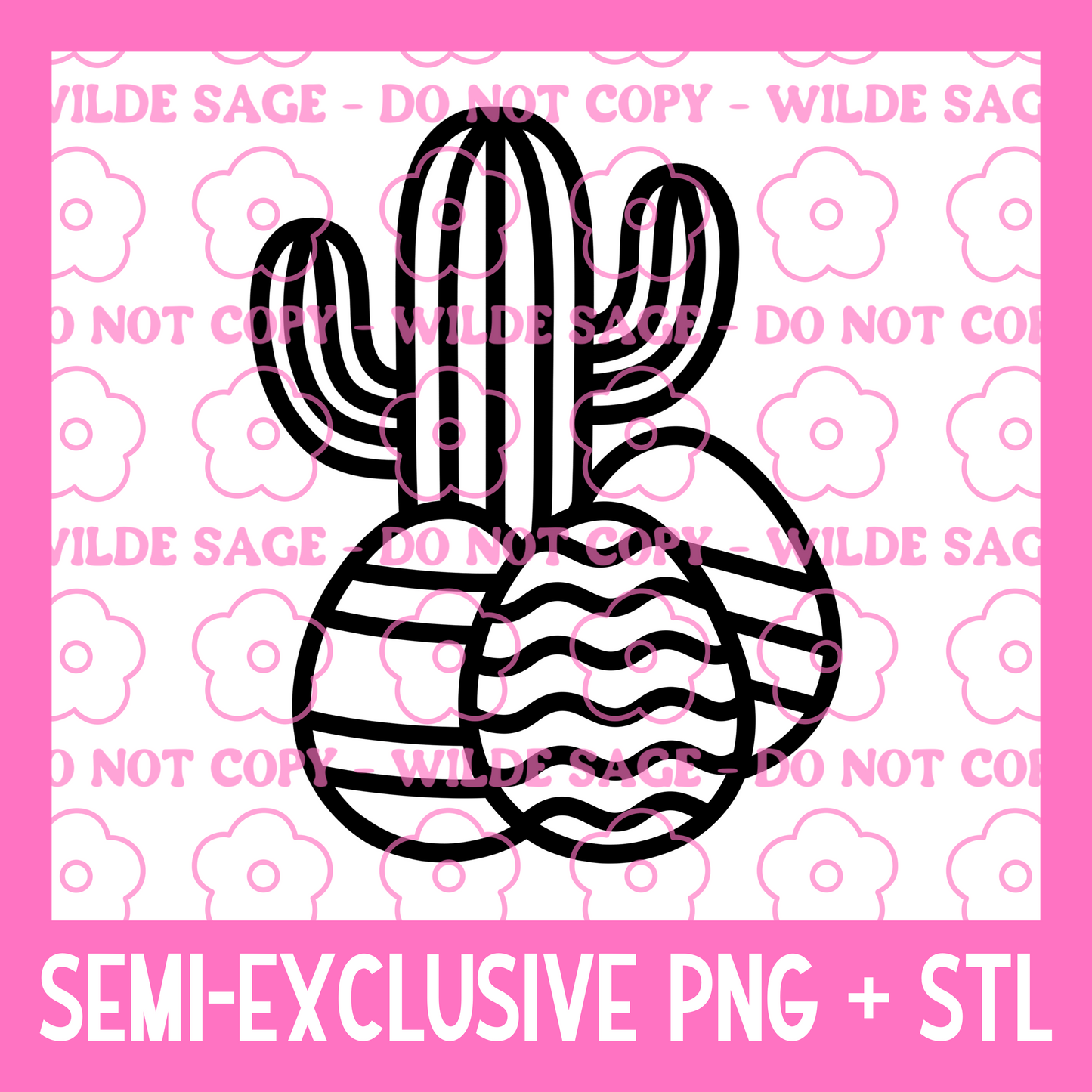 Easter Cactus PNG and STL