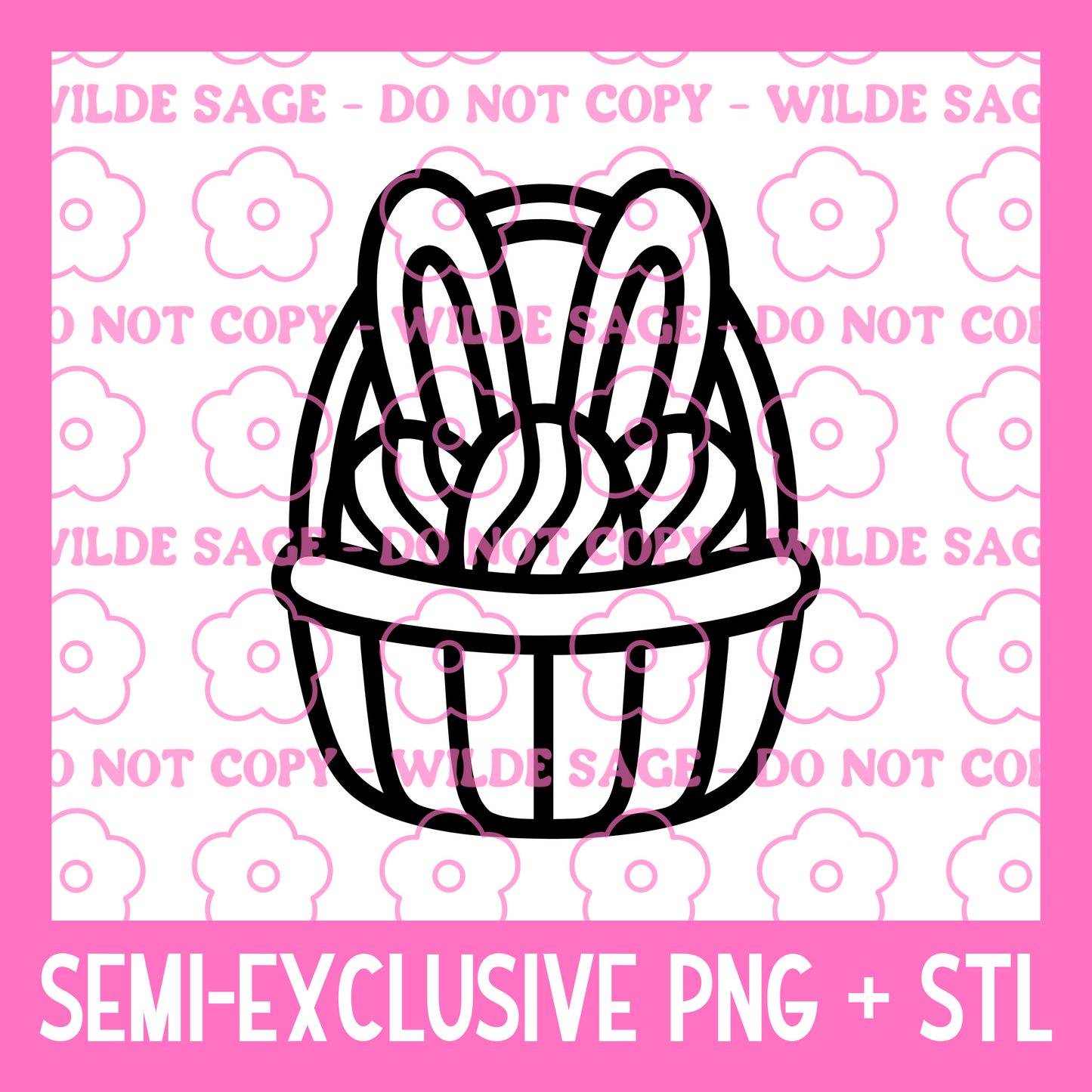 Bunny Basket PNG and STL