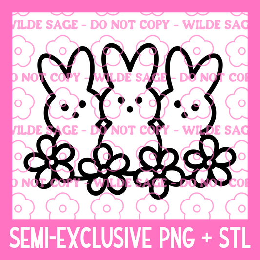 Peep Flowers PNG and STL